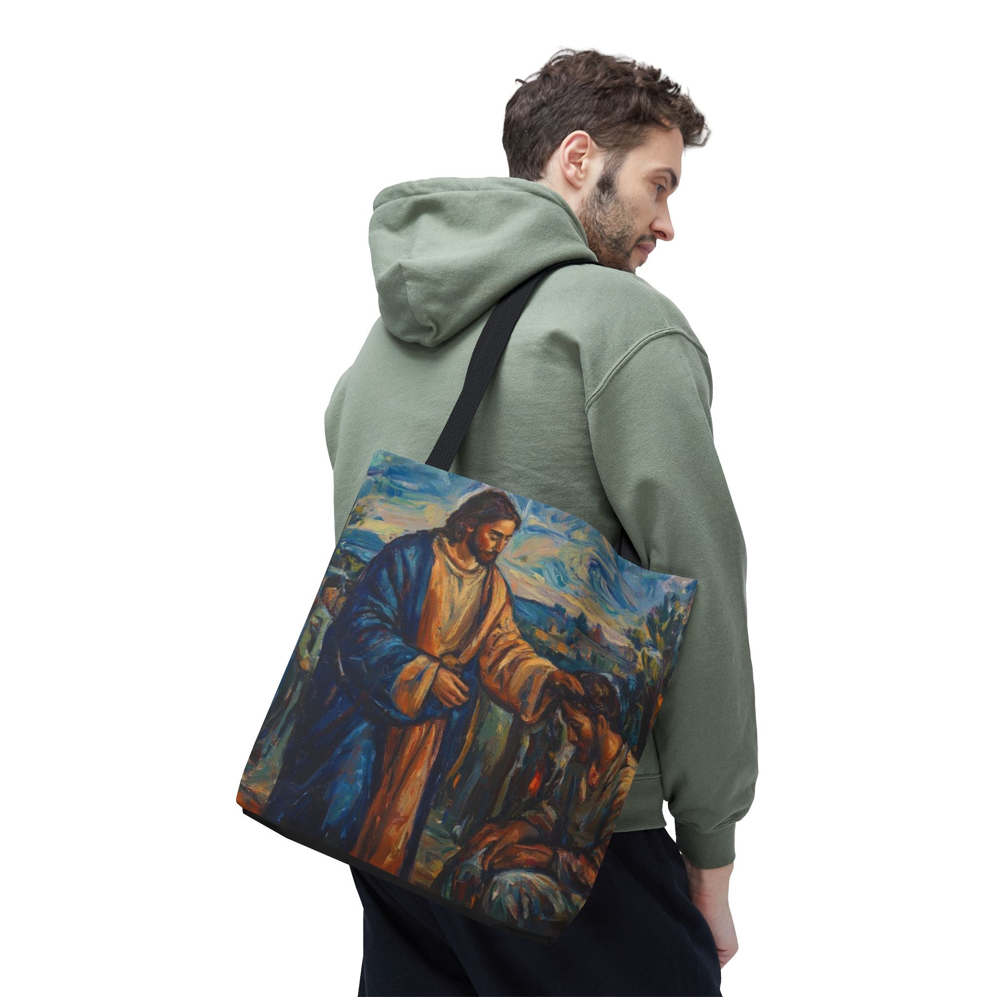 Jesus Heals the Sick Tote Bag | Matthew 8:16 Christian Art Tote