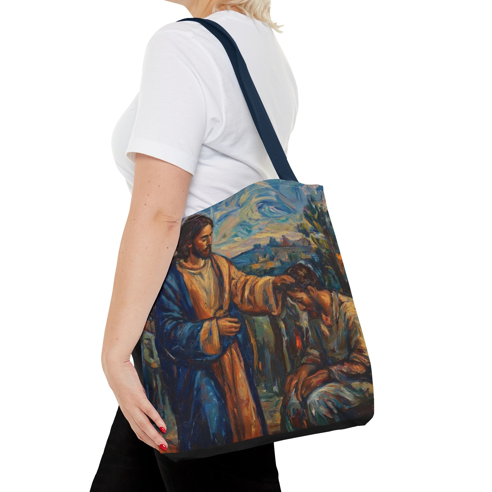 Jesus Heals the Sick Tote Bag | Matthew 8:16 Christian Art Tote