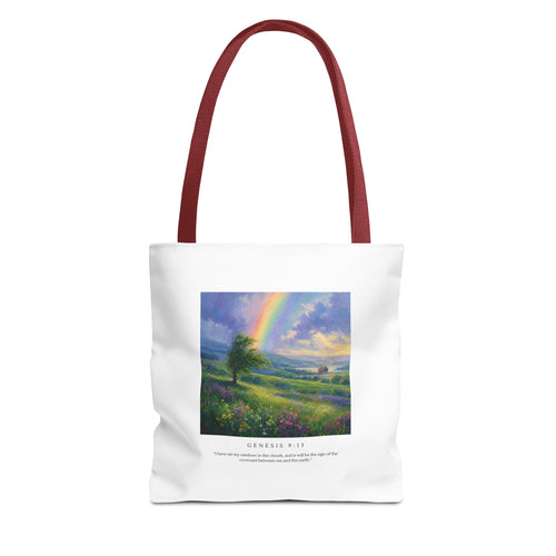 A sign of God's Promise— Genesis 9:13 Christian Summer Art Tote