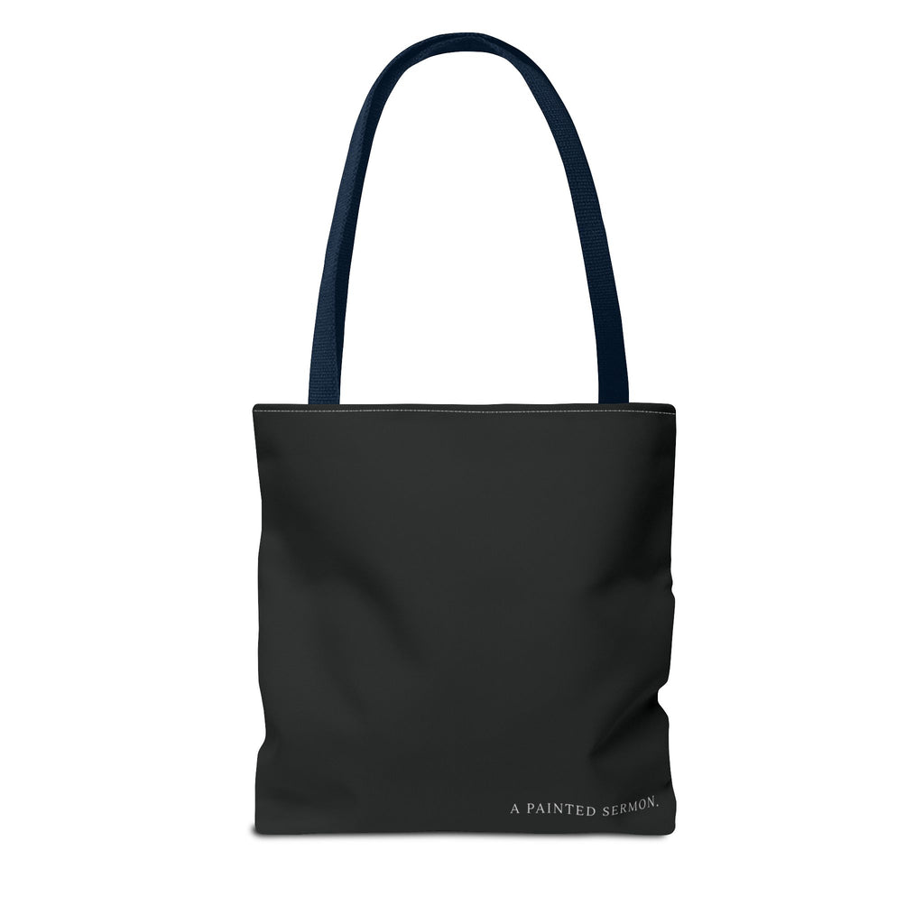 The Story of Jesus Told Through Hieroglyphics | Christian Scripture Art Tote