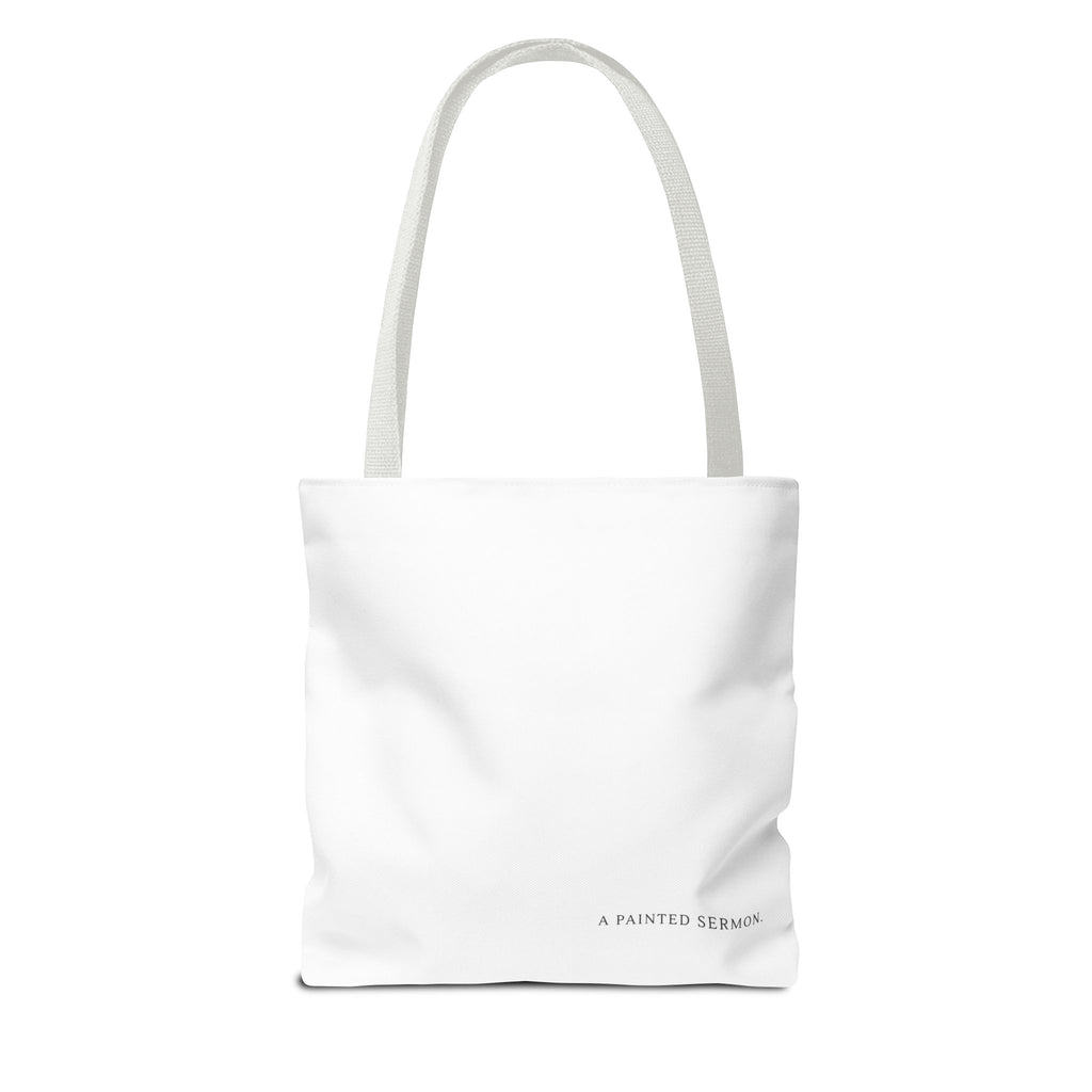 Consider the Lilies | Luke 12:27 Scripture Illustration | Christian Scripture Art Tote