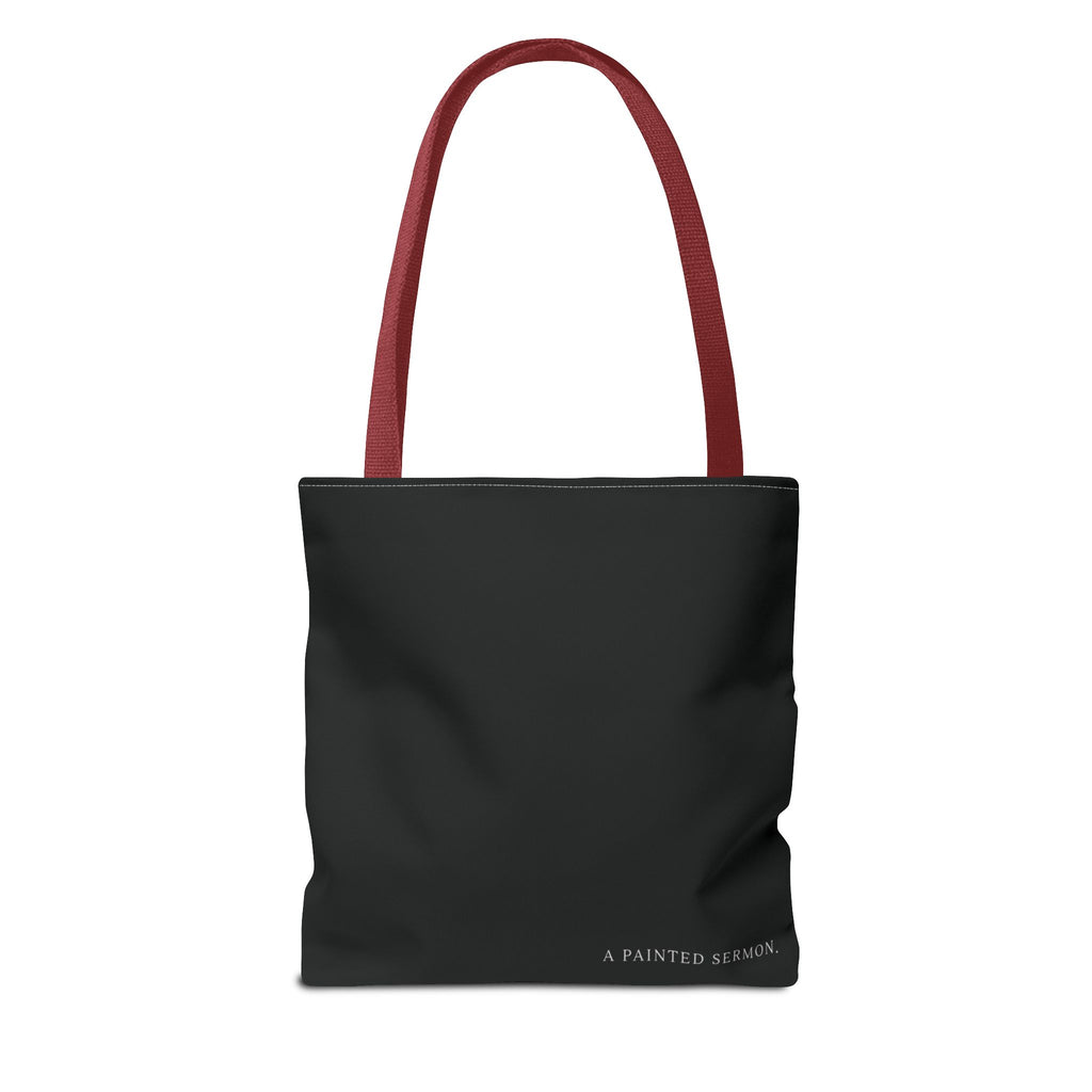 The Story of Jesus Told Through Hieroglyphics | Christian Scripture Art Tote