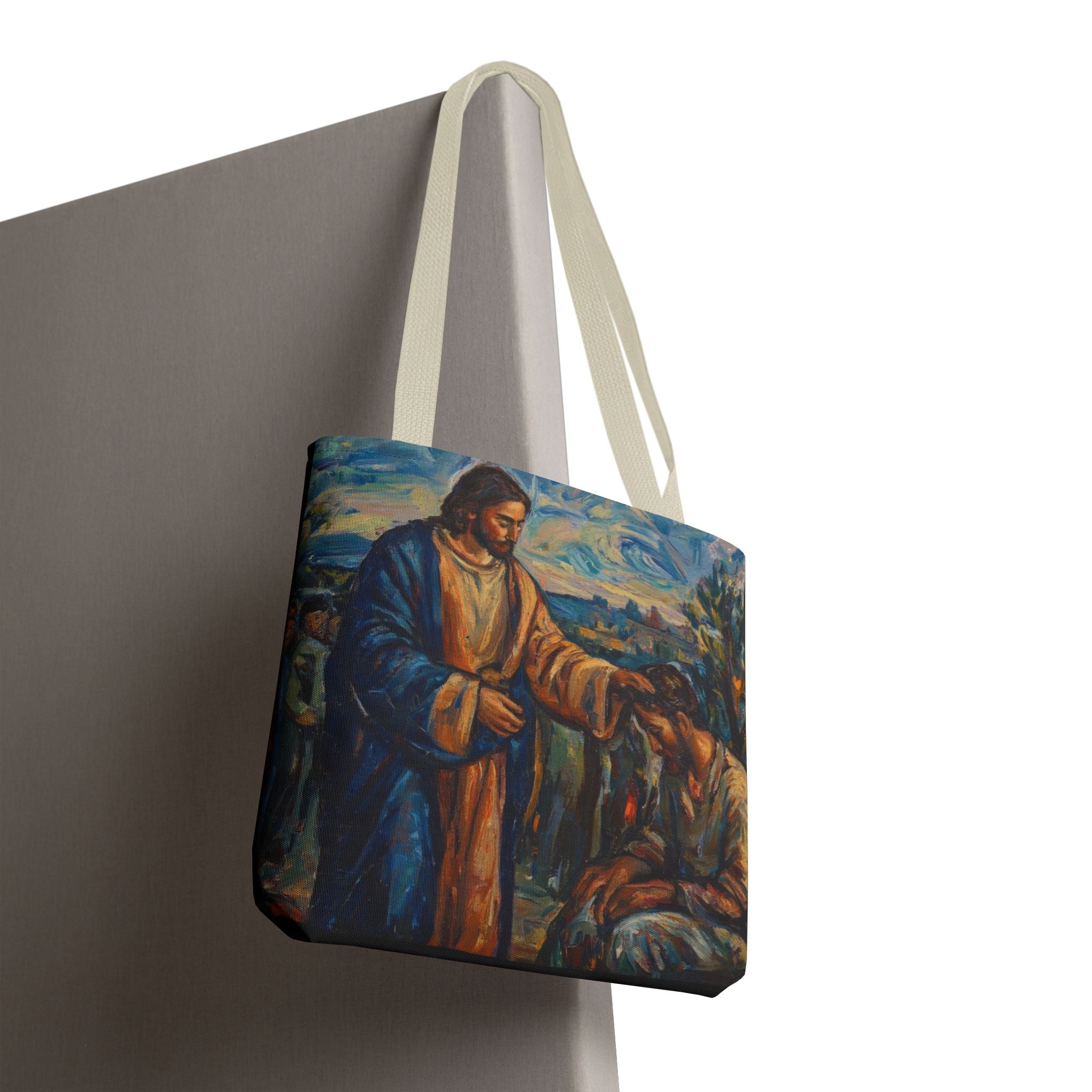 Jesus Heals the Sick Tote Bag | Matthew 8:16 Christian Art Tote